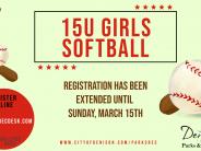 15U Registration Extended through March 15