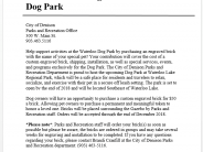 Waterloo Lake Dog Park, Buy-A-Brick Campaign Letter of Support